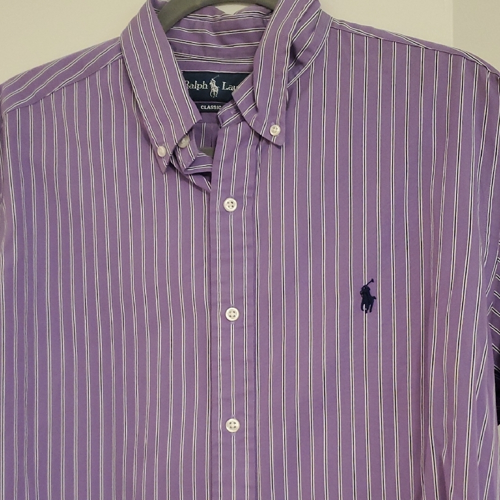 Polo by Ralph Lauren Purple Casual Button Down Shirt - Picture 2 of 4